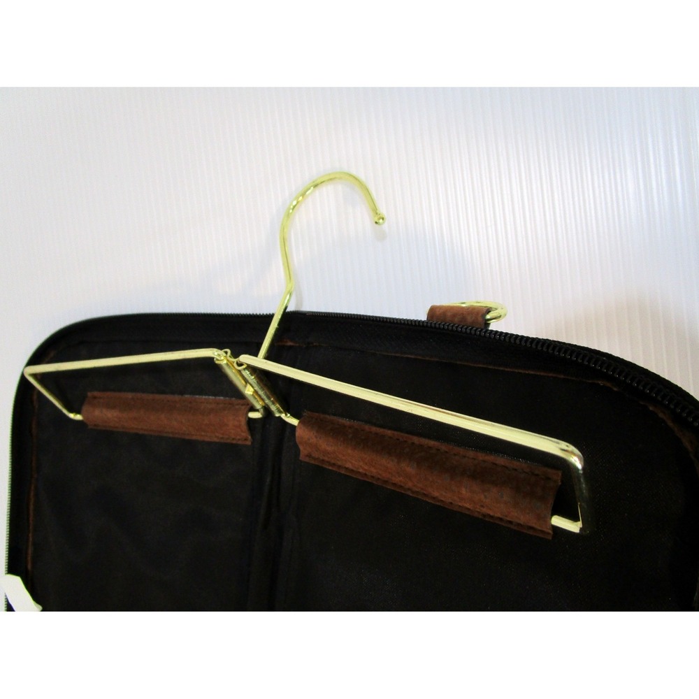 Vintage Neck Tie Holder Travel Case Plaid Compartment Organizer Hanging Storage - Picture 4 of 4